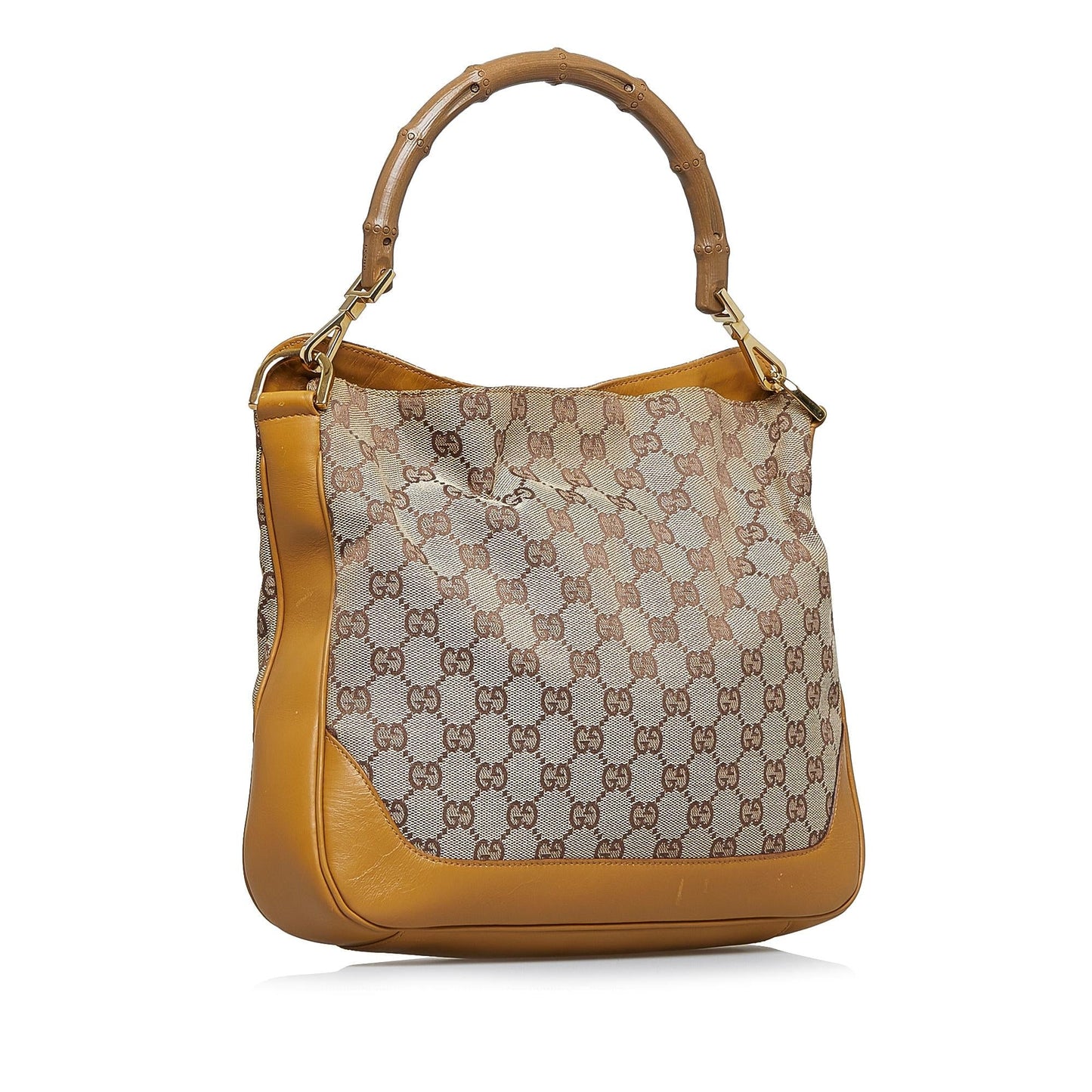 Gucci GG Canvas Bamboo Web Satchel (vNpbkC)