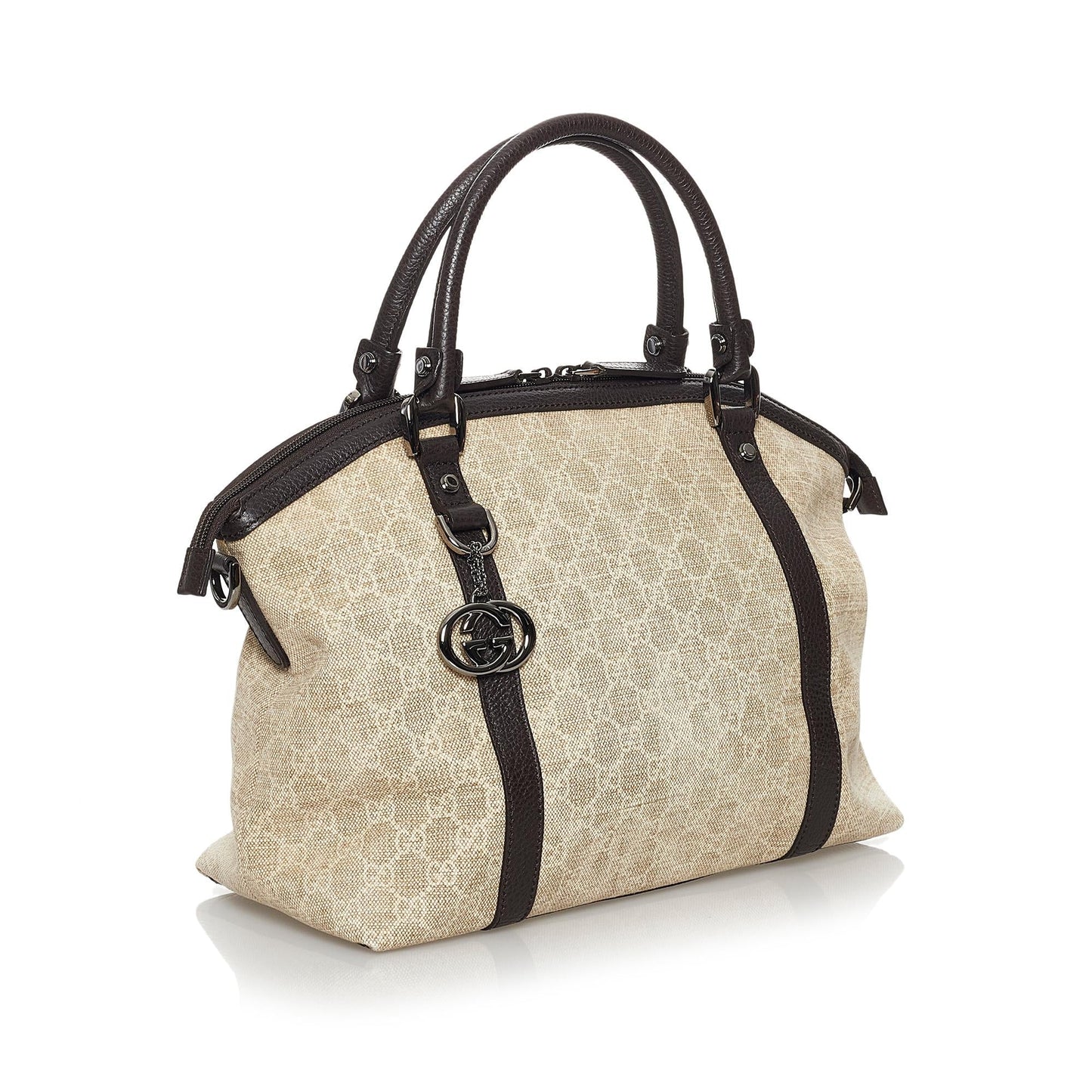 Gucci GG Canvas Charm Dome Satchel (30969)