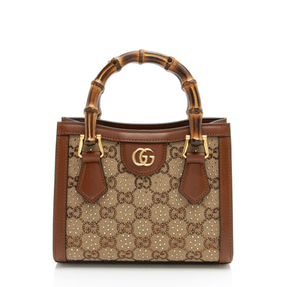Gucci Crystal GG Canvas Bamboo Diana Mini Tote (SHF-E7QQjx)