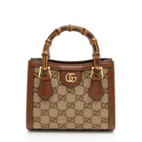 Gucci Crystal GG Canvas Bamboo Diana Mini Tote (SHF-E7QQjx)
