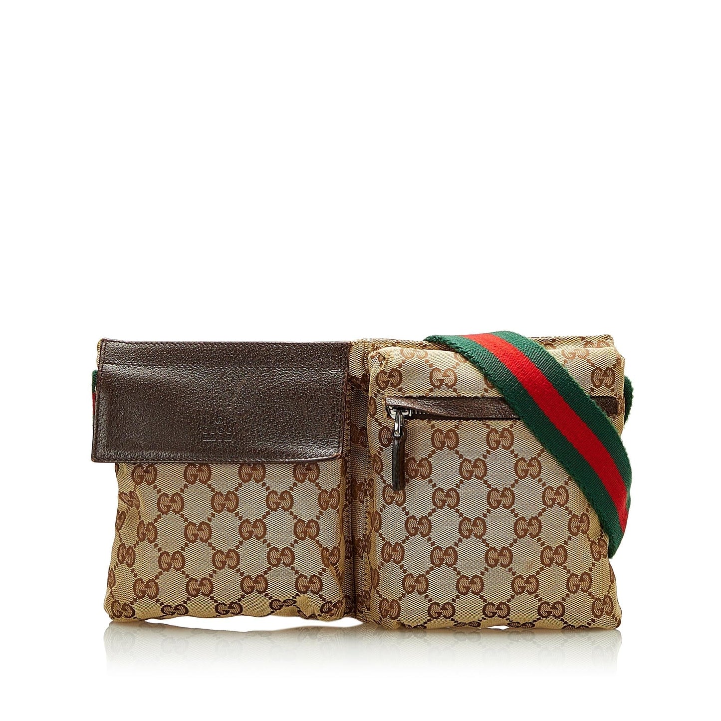 Gucci GG Canvas Double Pocket Belt Bag (37191)