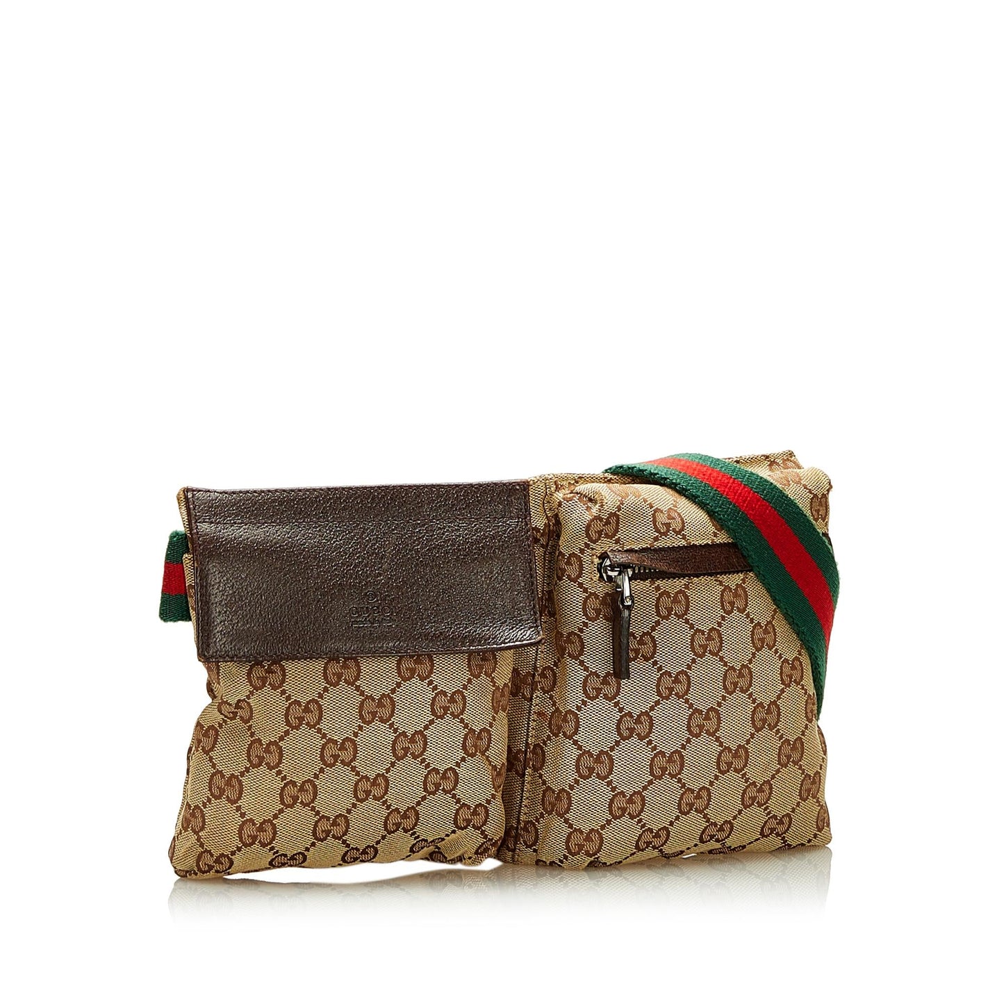 Gucci GG Canvas Double Pocket Belt Bag (37191)