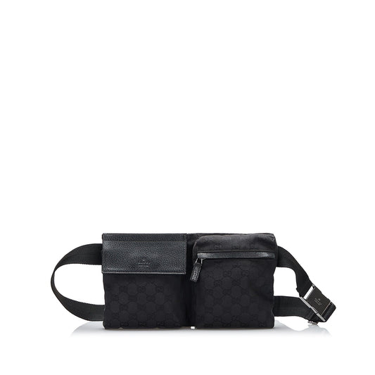 Gucci GG Canvas Double Pocket Belt Bag (RSeo1B)