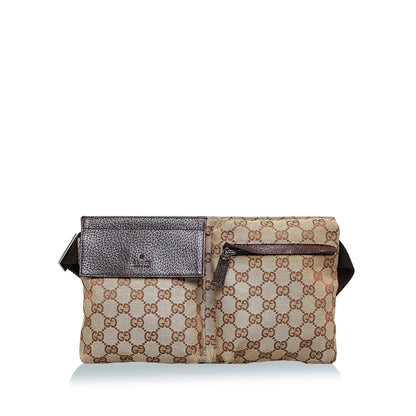 Gucci GG Canvas Double Pocket Belt Bag (Ne4e13)