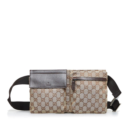 Gucci GG Canvas Double Pocket Belt Bag (MsV5eS)