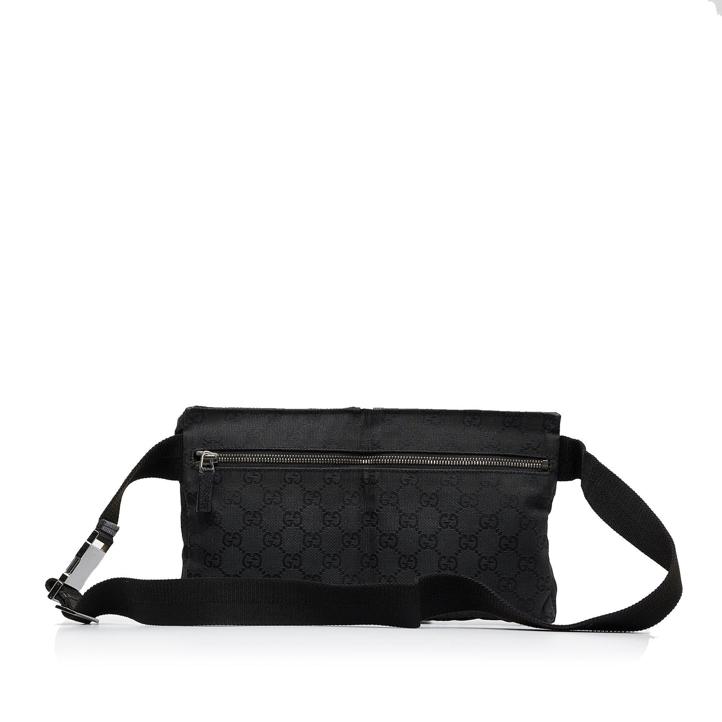 Gucci GG Canvas Double Pocket Belt Bag (330faY)