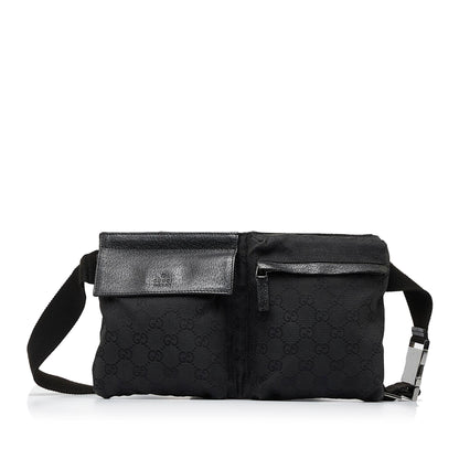 Gucci GG Canvas Double Pocket Belt Bag (330faY)