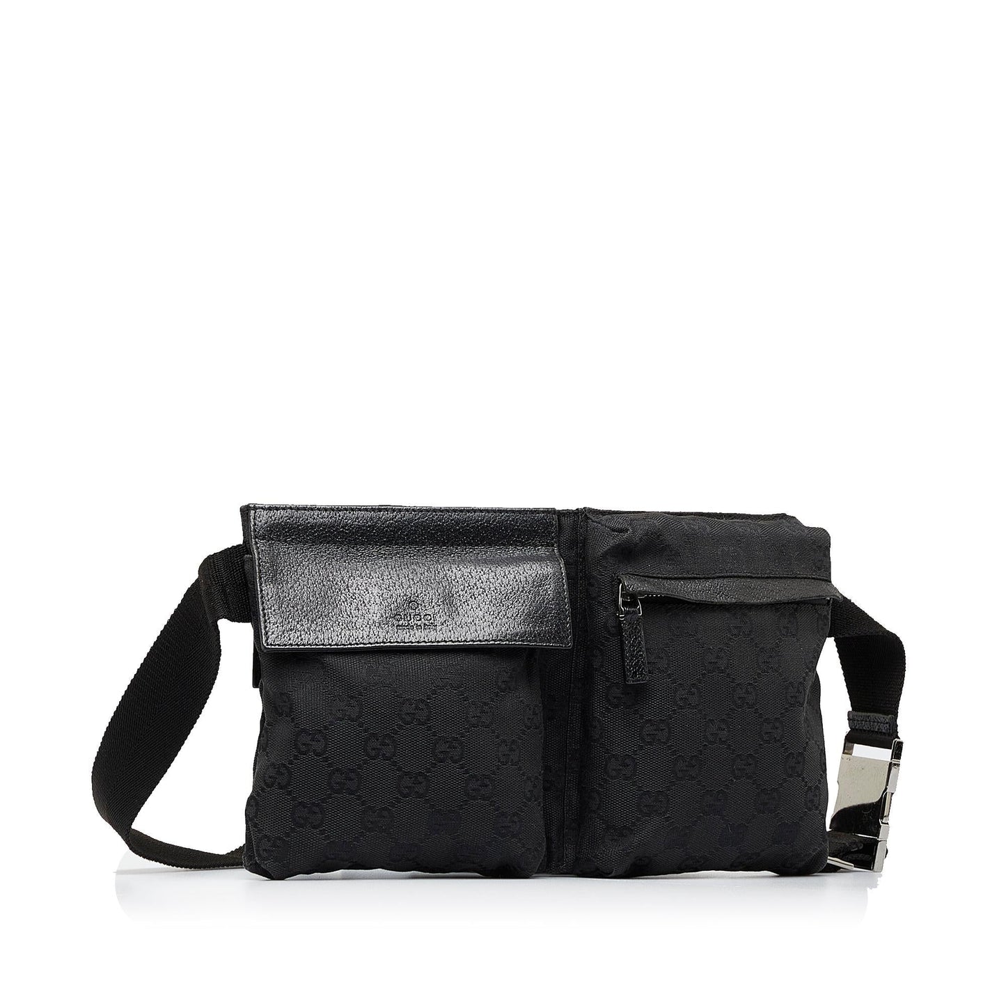 Gucci GG Canvas Double Pocket Belt Bag (330faY)