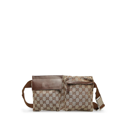 Gucci GG Canvas Double Pocket Belt Bag (SGCRHa)