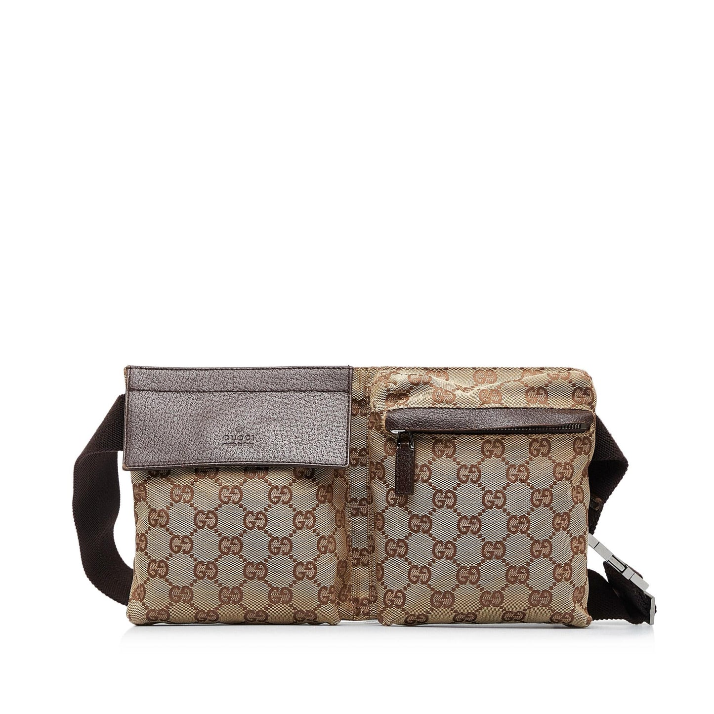 Gucci GG Canvas Double Pocket Belt Bag (ozfMNY)