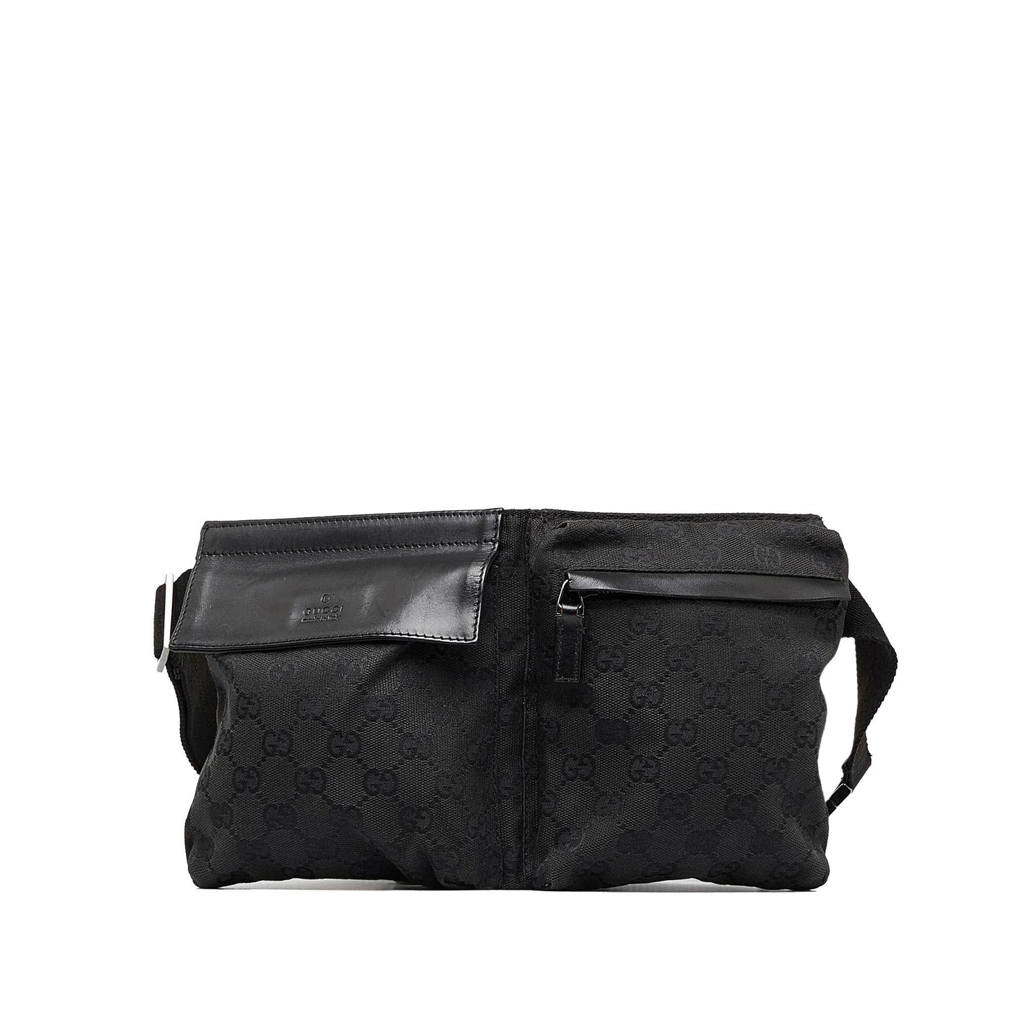 Gucci GG Canvas Double Pocket Belt Bag (9YRfAM)