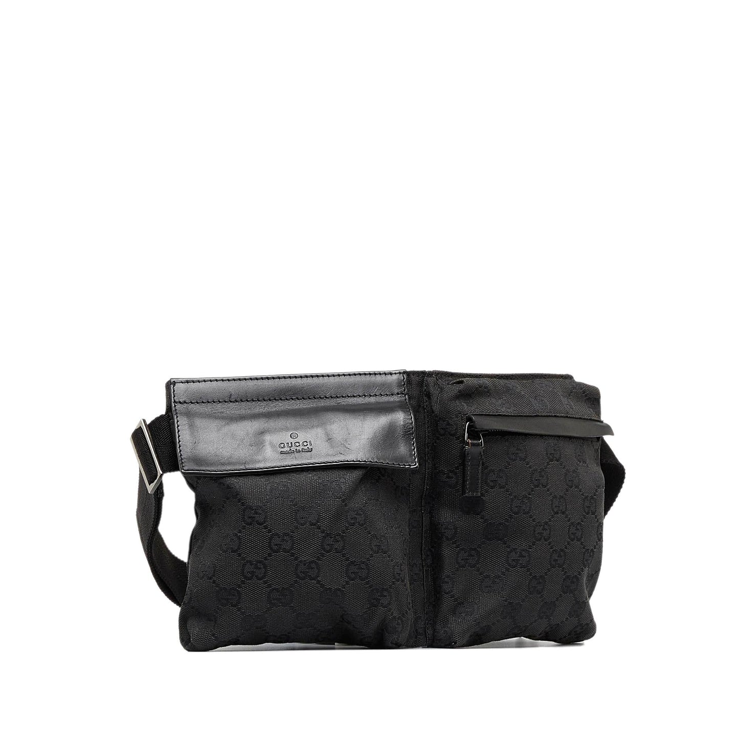 Gucci GG Canvas Double Pocket Belt Bag (9YRfAM)