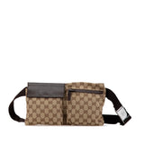 Gucci GG Canvas Double Pocket Belt Bag (e5K44J)