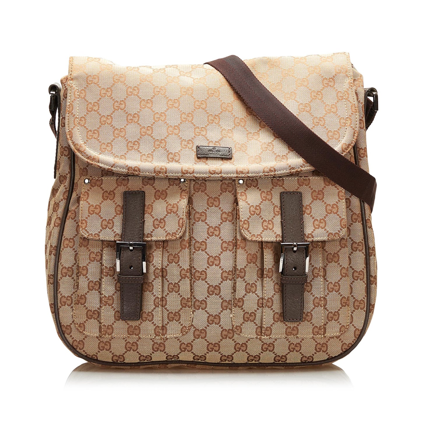 Gucci GG Canvas Double Pocket Flap Messenger (35377)