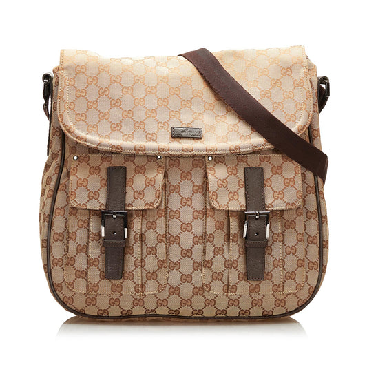 Gucci GG Canvas Double Pocket Flap Messenger (35377)