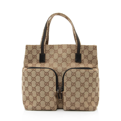 Gucci GG Canvas Double Pocket Tote (SHF-23270)