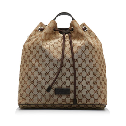 Gucci GG Canvas Drawstring Backpack (TBk0T0)