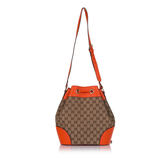 Gucci GG Canvas Drawstring Bucket Bag (34536)