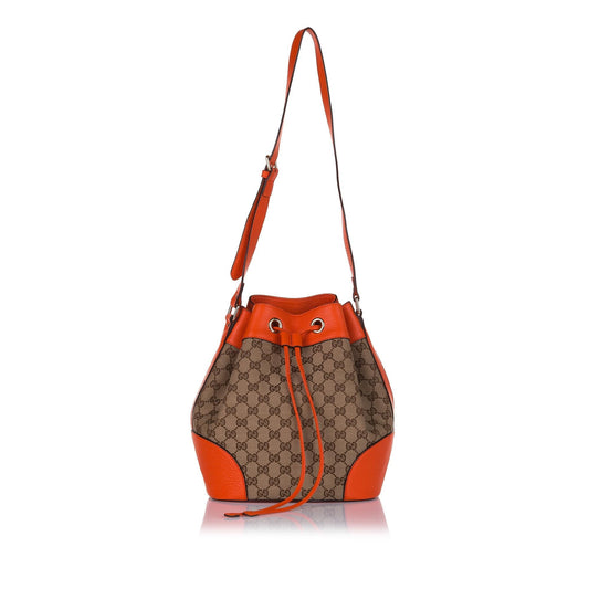 Gucci GG Canvas Drawstring Bucket Bag (34536)