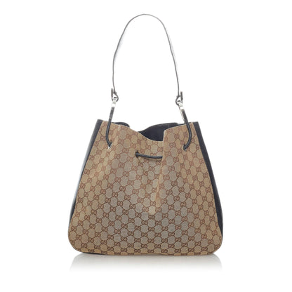 Gucci GG Canvas Drawstring Shoulder Bag (32073)