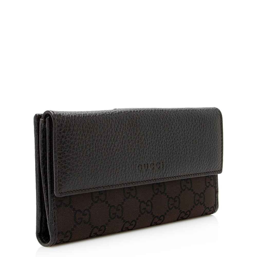 Gucci GG Canvas Flap Continental Wallet (SHF-20696)