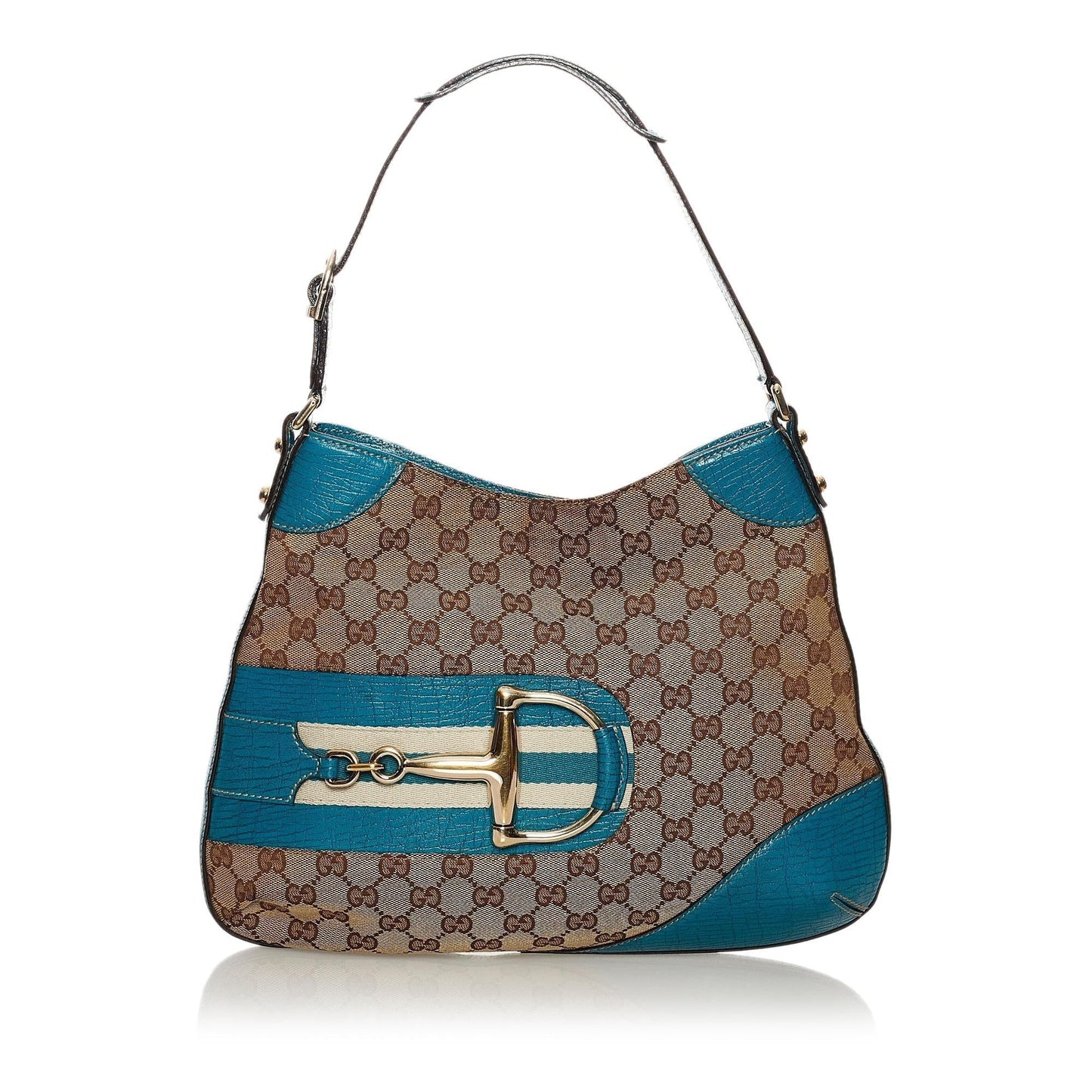 Gucci GG Canvas Hasler Horsebit Shoulder Bag (34318)