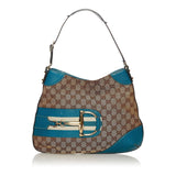 Gucci GG Canvas Hasler Horsebit Shoulder Bag (34318)