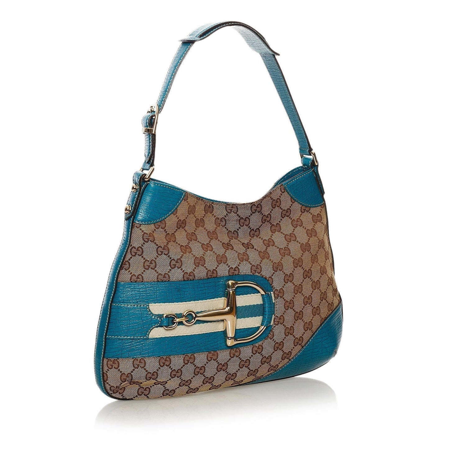 Gucci GG Canvas Hasler Horsebit Shoulder Bag (34318)