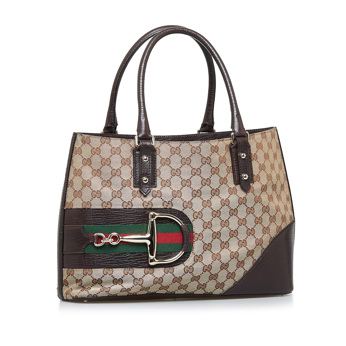 Gucci GG Canvas Hasler Web Tote Bag (aUSmg4)