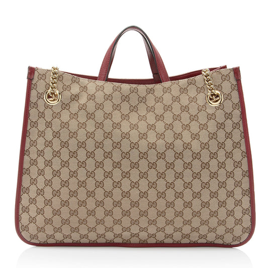 Gucci GG Canvas Horsebit 1955 Chain Large Tote
