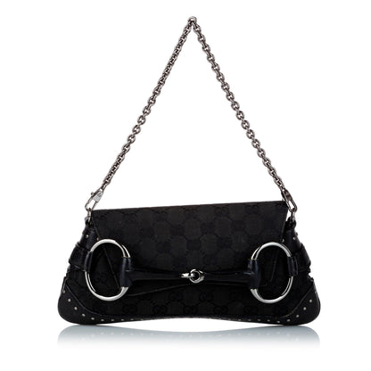 Gucci GG Canvas Horsebit Chain Baguette (uZLe9a)