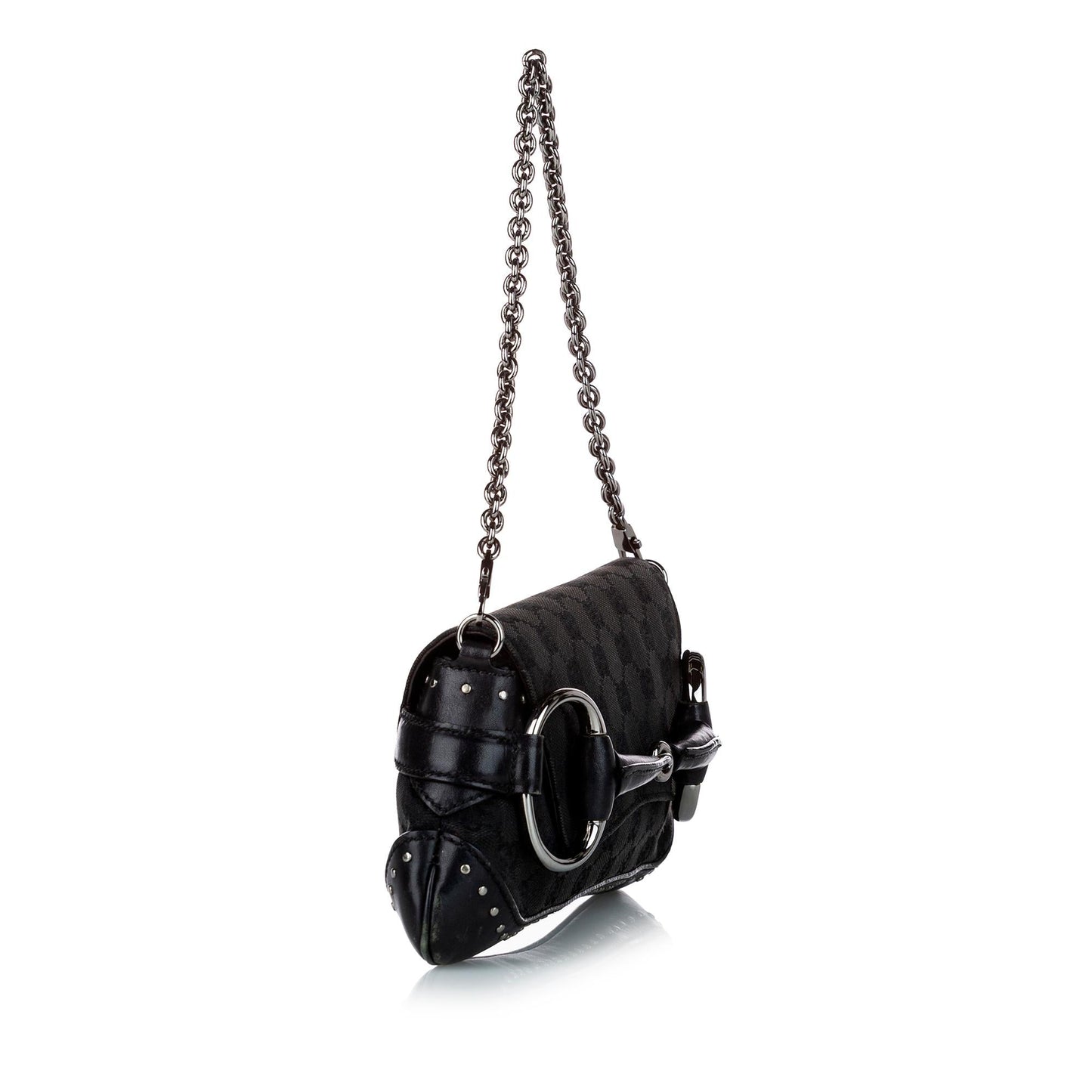 Gucci GG Canvas Horsebit Chain Baguette (uZLe9a)