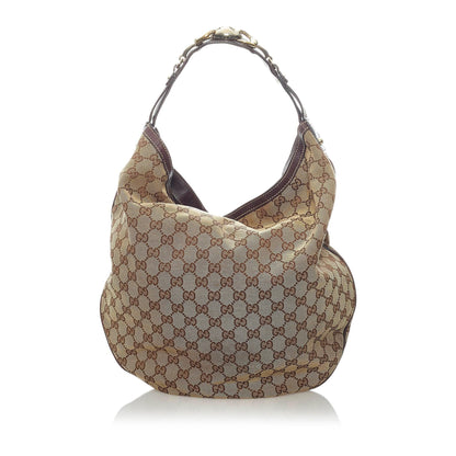 Gucci GG Canvas Horsebit Hobo Bag (33455)
