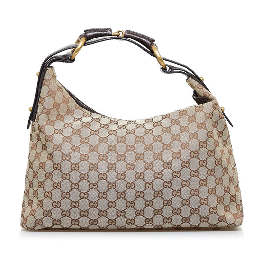 Gucci GG Canvas Horsebit Hobo (PLy3yh)
