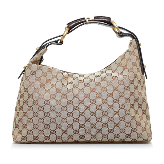 Gucci GG Canvas Horsebit Hobo (PLy3yh)