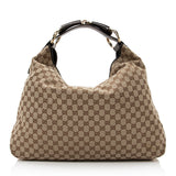 Gucci GG Canvas Horsebit Large Hobo (SHF-21632)