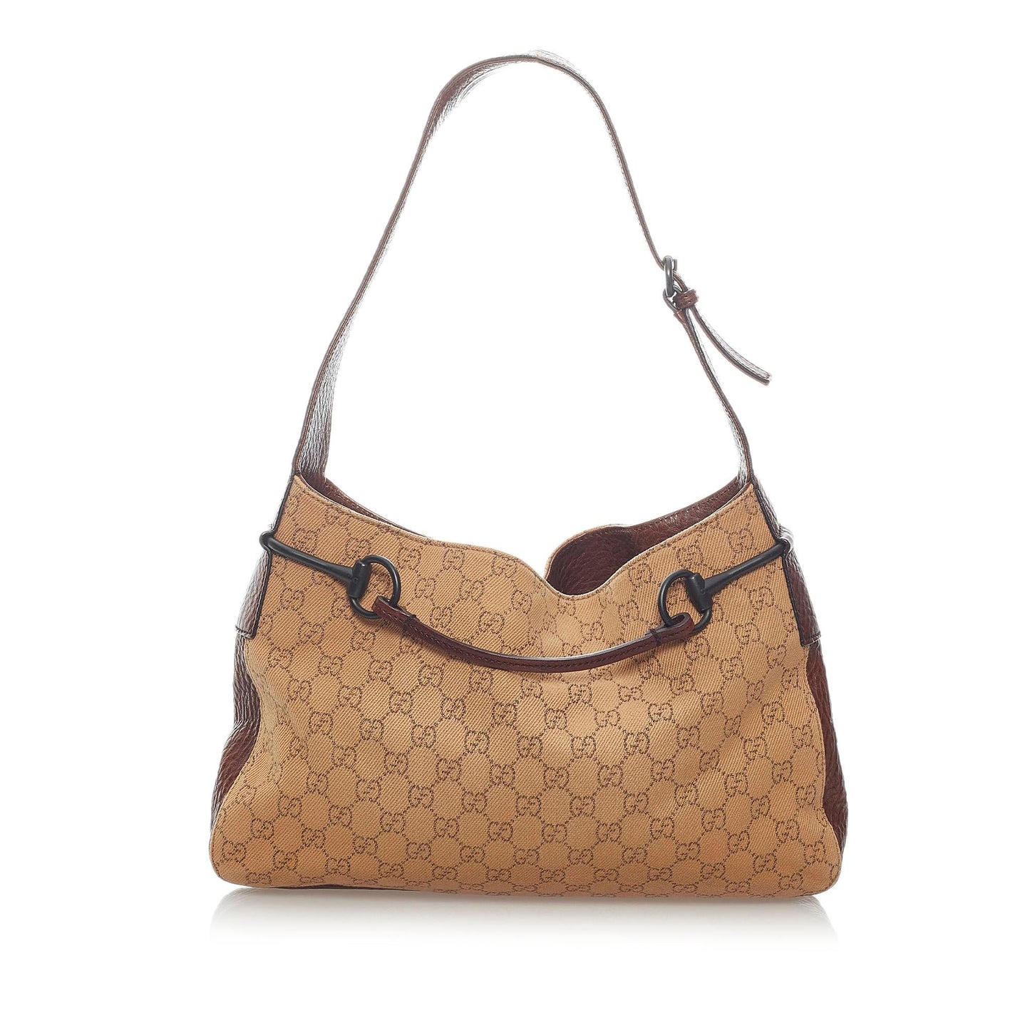 Gucci GG Canvas Horsebit Shoulder Bag (33270)