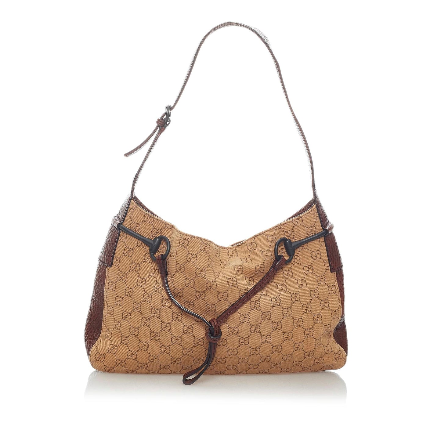 Gucci GG Canvas Horsebit Shoulder Bag (33270)