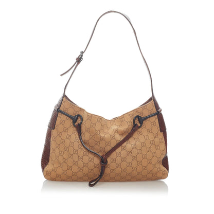 Gucci GG Canvas Horsebit Shoulder Bag (33270)