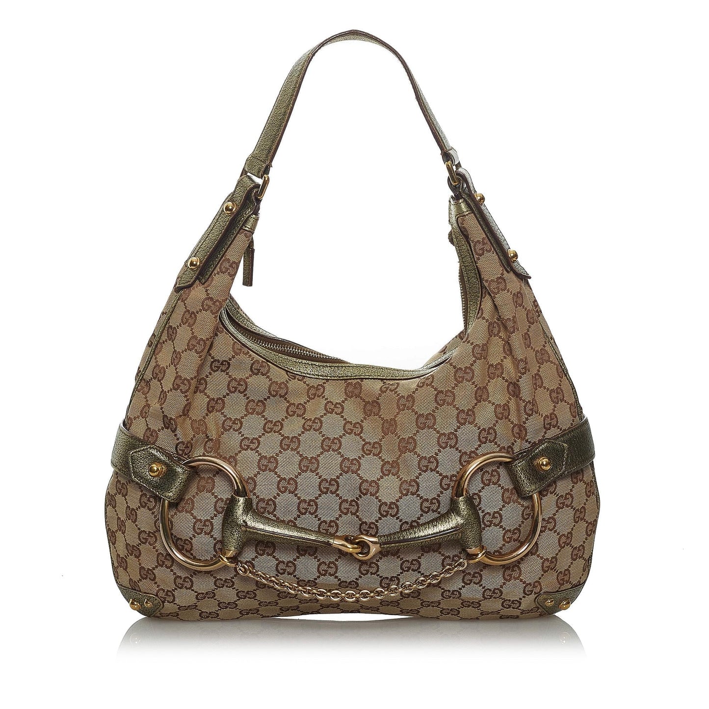 Gucci GG Canvas Horsebit Shoulder Bag (33631)