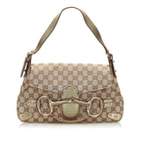 Gucci GG Canvas Horsebit Shoulder Bag (35618)