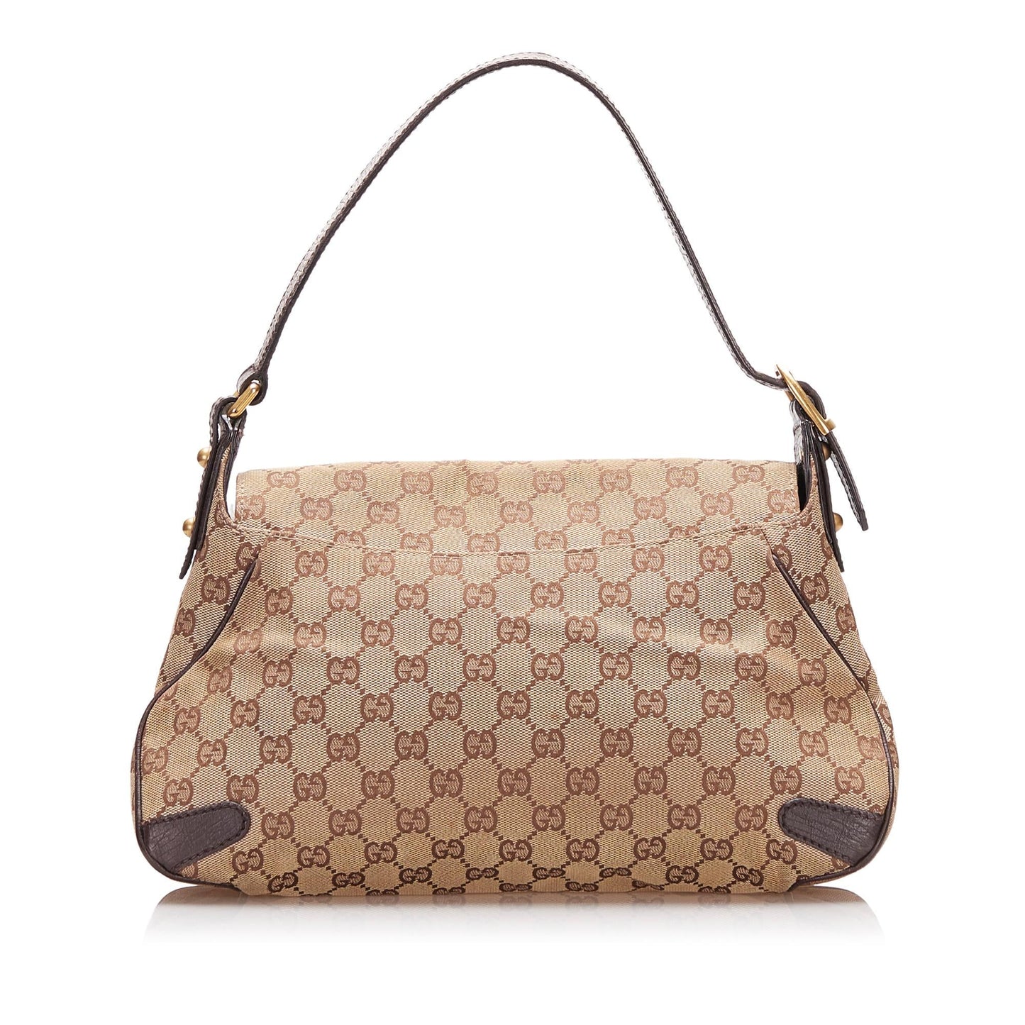 Gucci GG Canvas Horsebit Shoulder Bag (cAREcT)