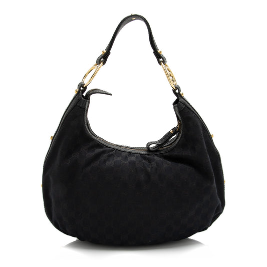 Gucci GG Canvas Interlocking G Medium Hobo (SHF-23929)
