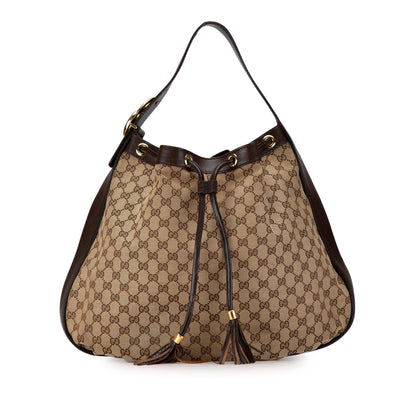Gucci GG Canvas Interlocking Icon Drawstring Hobo (lDQuIe)