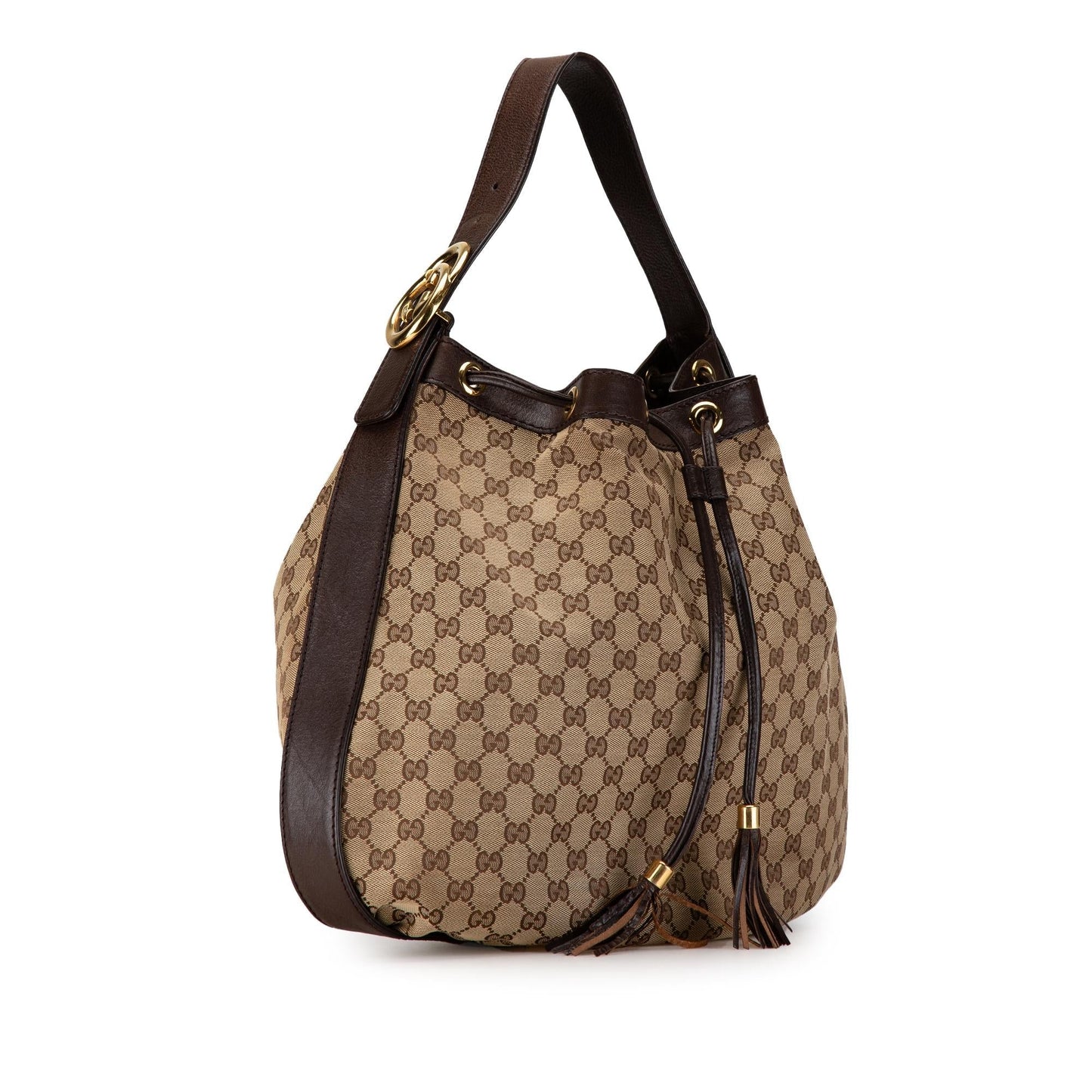 Gucci GG Canvas Interlocking Icon Drawstring Hobo (lDQuIe)