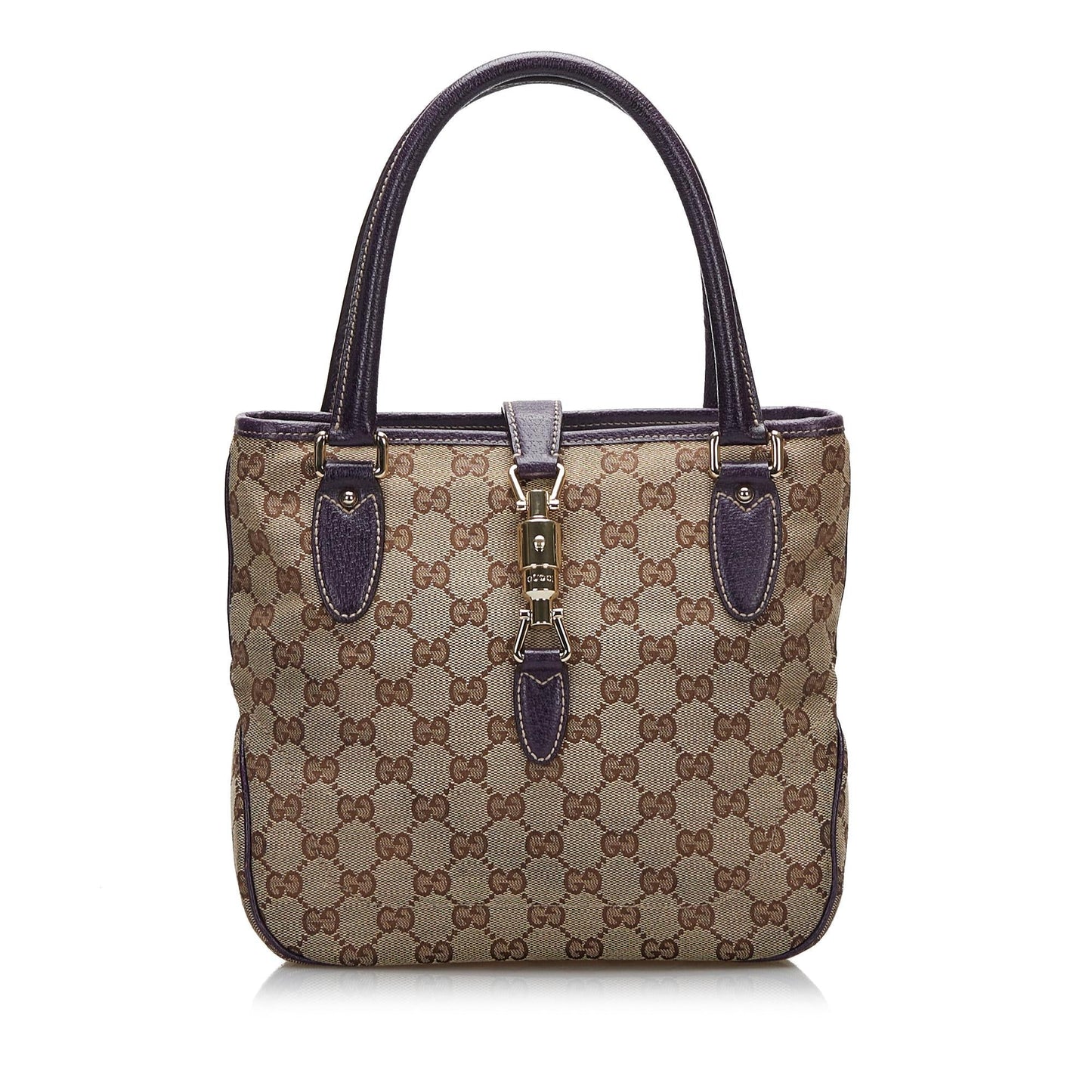 Gucci GG Canvas Jackie Piston Lock Handbag (F3Db8C)
