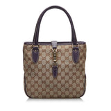 Gucci GG Canvas Jackie Piston Lock Handbag (F3Db8C)