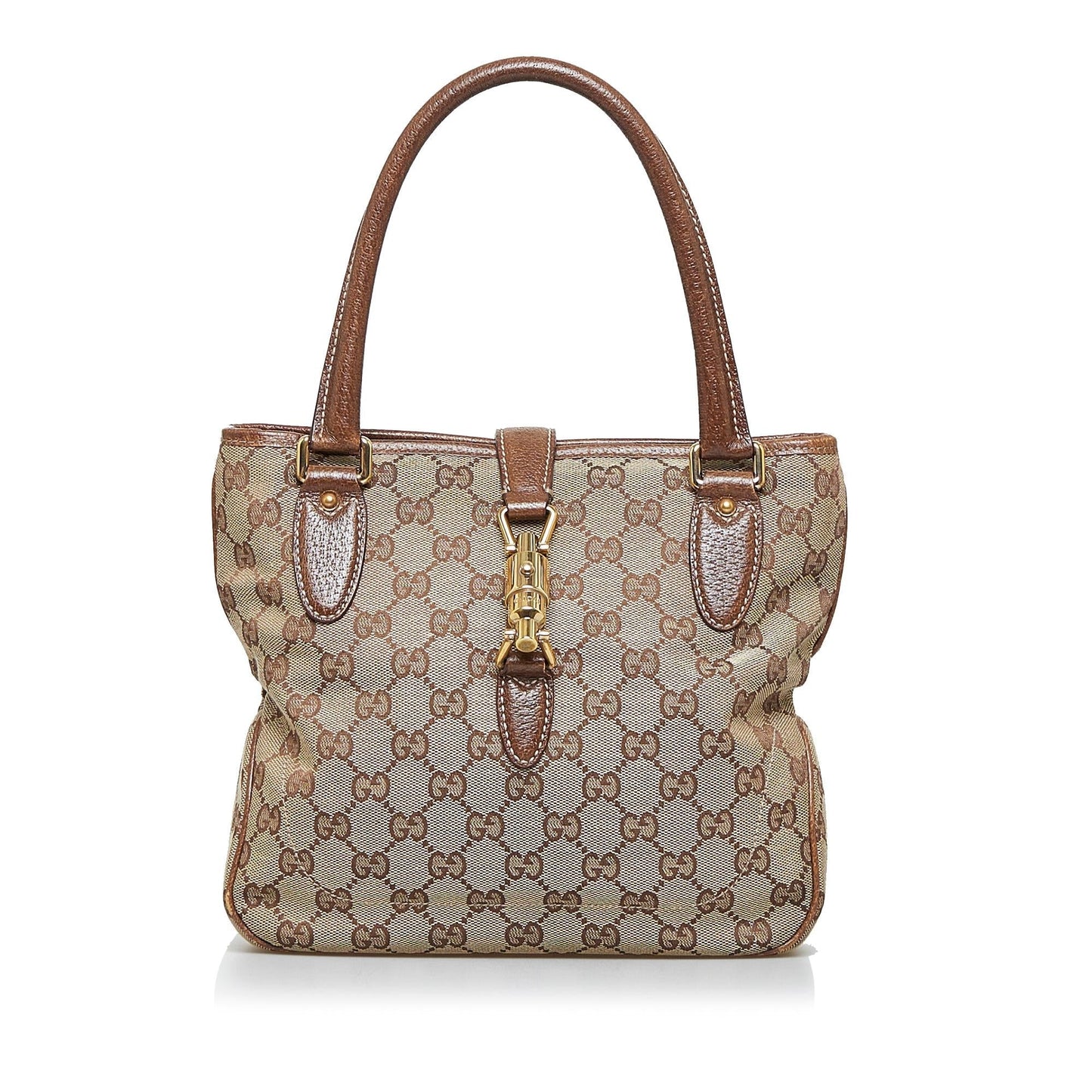 Gucci GG Canvas Jackie Piston Lock Handbag (R6bLVW)