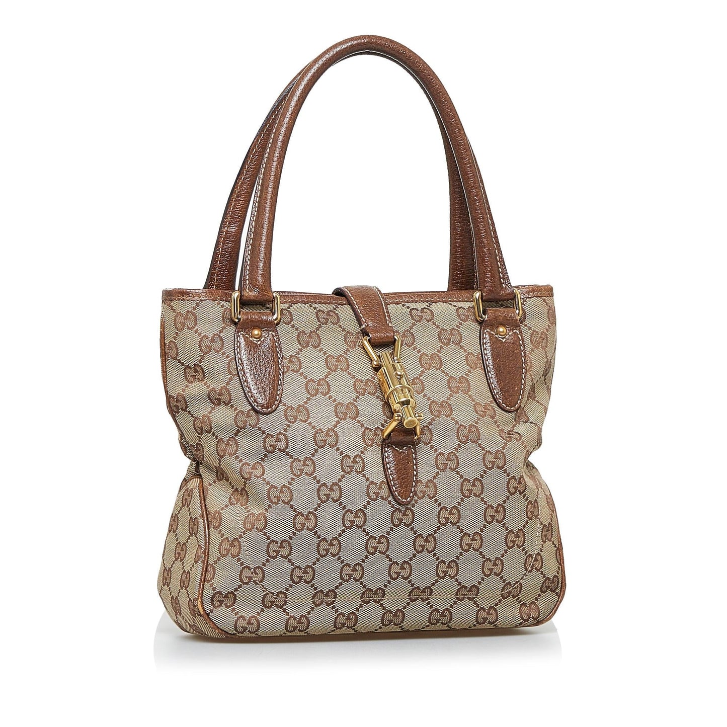 Gucci GG Canvas Jackie Piston Lock Handbag (R6bLVW)