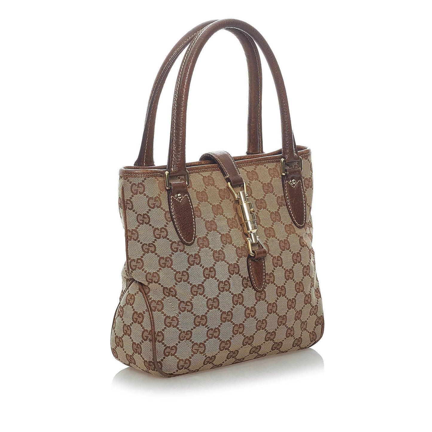 Gucci GG Canvas Jackie Piston Lock Tote Bag (33261)